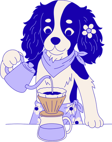 Luna enjoying coffee